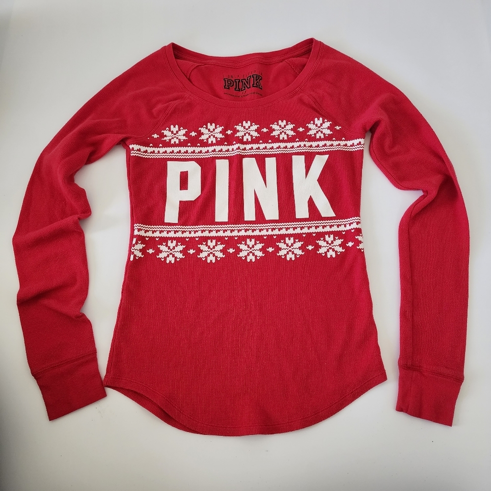 Pink Victoria's Secret thermal long sleeve top
